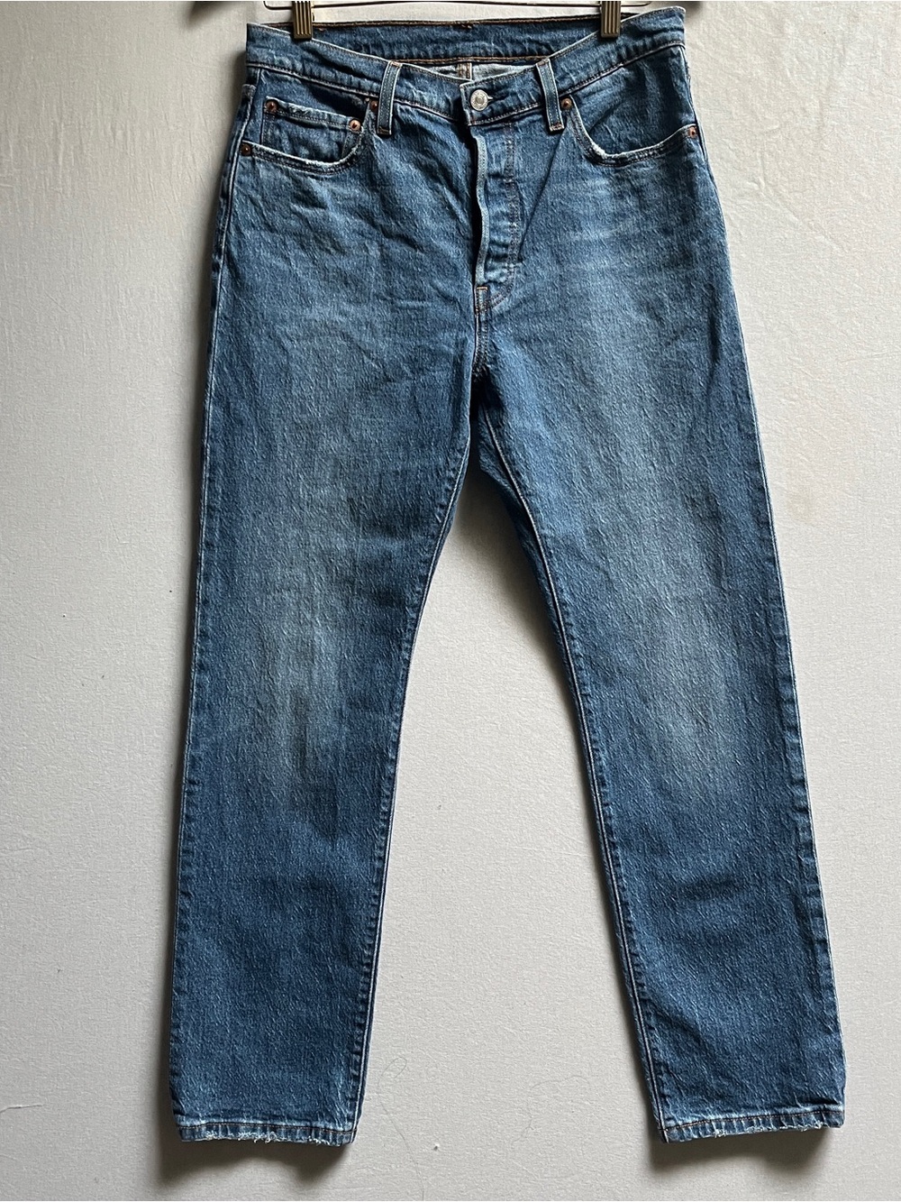 Levi's 501 High Rise Straight Leg Button Fly Denim Jeans 29